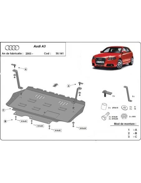 Cubre carter metalico Audi A3 "30.141" (Desde 2003 hasta 2008)