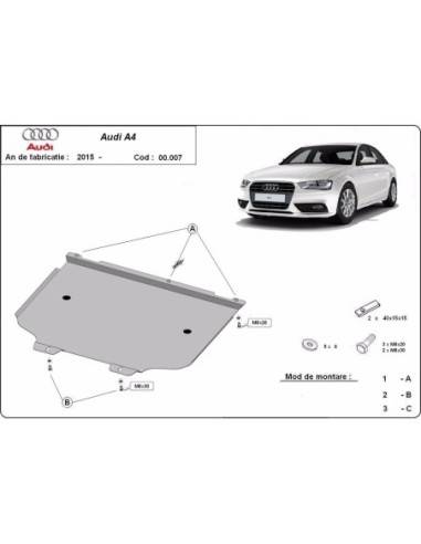 Protección del caja de cambios Audi A4 B9 "00.007" (Desde 2015 hasta 2022)