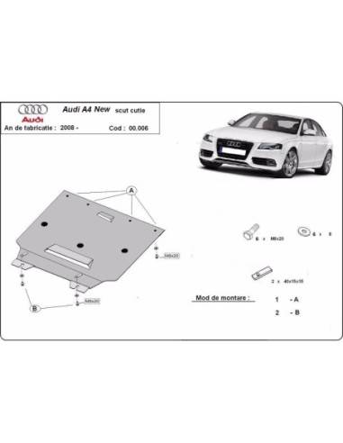 Protección del caja de cambios Audi A4 4 B8 "00.006" (Desde 2008 hasta 2014)