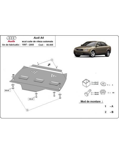 Protección del caja de cambios Audi A4 B6 "00.005" (Desde 2000 hasta 2008)