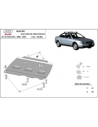 Protección del caja de cambios manuale Audi A4 B5 "00.004" (Desde 1995 hasta 2000)