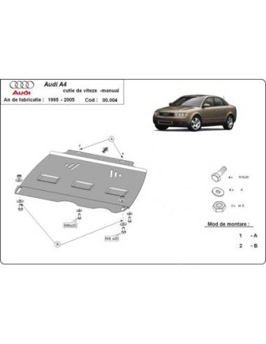 Protección del caja de cambios manuale Audi A4 B6 "00.004" (Desde 2000 hasta 2005)