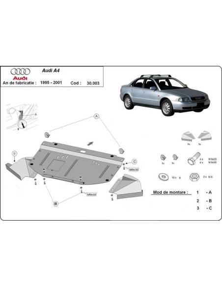 Cubre carter metalico Audi A4 B5 "30.003" (Desde 1995 hasta 2000)