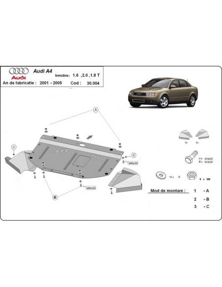 Cubre carter metalico Audi A4 B6 "30.004" (Desde 2000 hasta 2005)