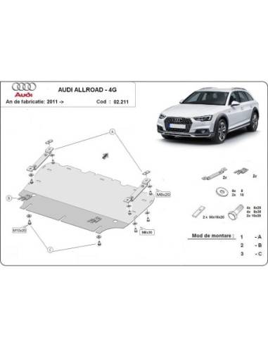 Cubre carter metalico Audi All Road A6 "02.211" (Desde 2011 hasta 2018)