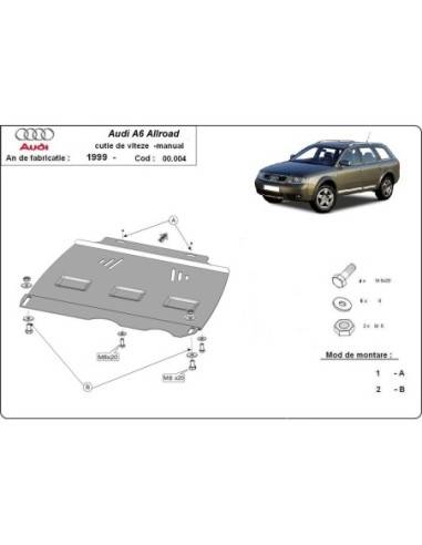 Protección del caja de cambios manuale Audi Allroad A6 "00.004" (Desde 2000 hasta 2005)