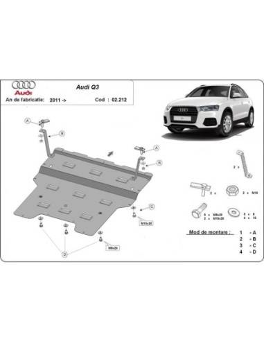 Cubre carter metalico Audi Q3...