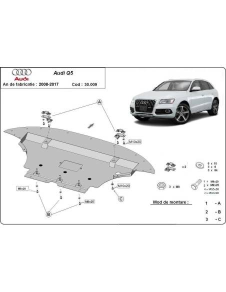 Cubre carter metalico Audi Q5 "30.009" (Desde 2008 hasta 2017)