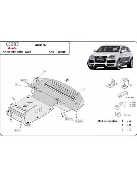 Cubre carter metalico Audi Q7 S-Line "02.010S" (Desde 2006 hasta 2015)