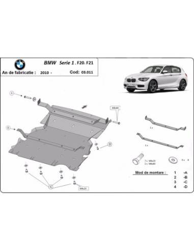 Cubre carter metalico BMW Serie 1 F20/F21 "03.011" (Desde 2011 hasta 2018)