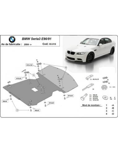 Cubre carter metalico BMW Serie 3 E90/91 "03.015" (Desde 2004 hasta 2011)