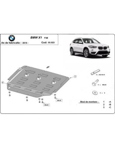 Cubre carter metalico BMW X1 F48 "03.023" (Desde 2015 hasta 2022)