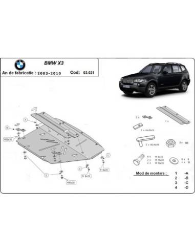 Protección del radiador BMW X3 "03.021" (Desde 2003 hasta 2010)