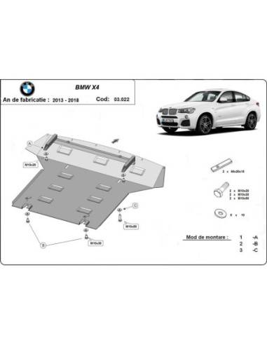 Cubre carter metalico BMW X4 "03.022"...