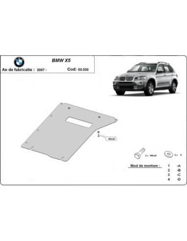 Protección del caja de cambios BMW X5 "00.030" (Desde 2007 hasta 2013)