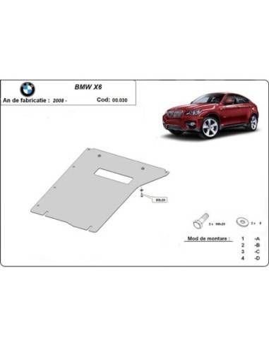 Protección del caja de cambios BMW X6 "00.030" (Desde 2007 hasta 2014)