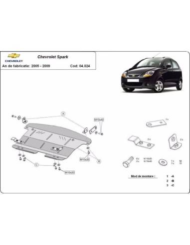 Cubre carter metalico Chevrolet Spark "04.024" (Desde 2005 hasta 2009)