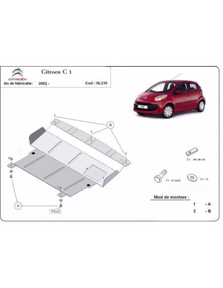 Cubre carter metalico Citroen C1 "30.219" (Desde 2005 hasta 2014)