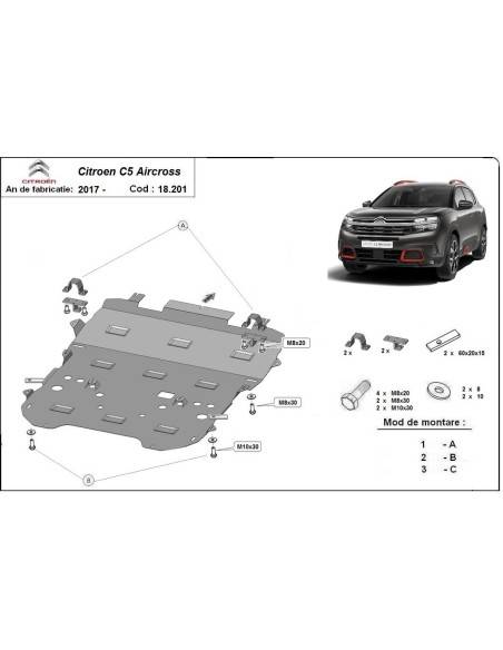 Cubre cárter metálico Citroën C5 Aircross (2017-actualidad) a medida