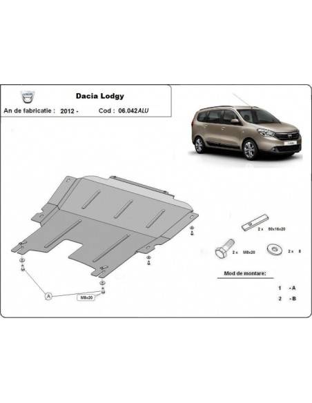 Cubre carter aluminio DACIA LODGY "06.042ALU" (Desde 2012 hasta 2022)