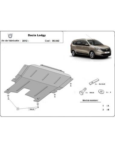 Cubre carter metalico Dacia Lodgy "06.042" (Desde 2012 hasta 2022)