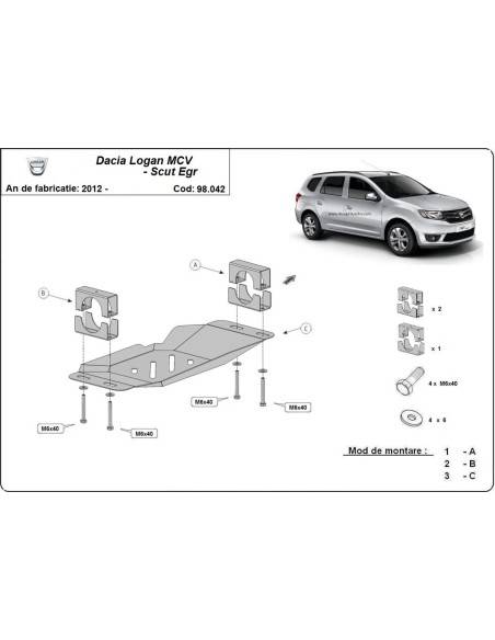 Cubre metálico para el sistema Stop & Go, EGR Dacia Logan MCV "98.042" (Desde 2012 hasta 2020)