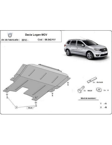Cubre carter aluminio DACIA LOGAN MCV "06.042ALU" (Desde 2012 hasta 2020)