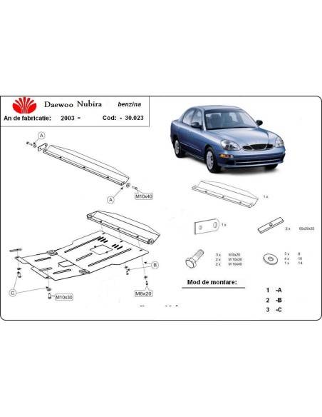Cubre cárter metálico Daewoo Nubira (2003-2009) a medida