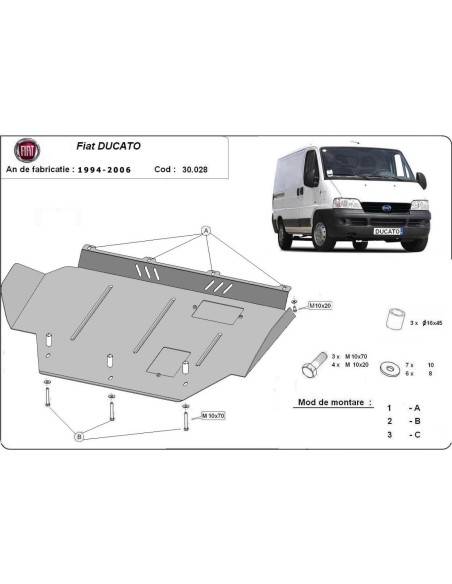 Cubre carter metalico Fiat Ducato "30.028" (Desde 1994 hasta 2006)