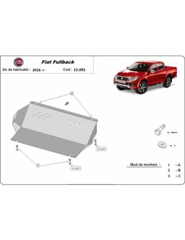 Protección del radiador Fiat Fullback "15.091" (Desde 2016 hasta 2022)