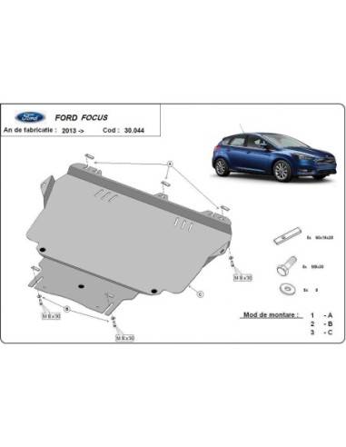 Cubre carter metalico Ford Focus 3 "30.044" (Desde 2010 hasta 2018)