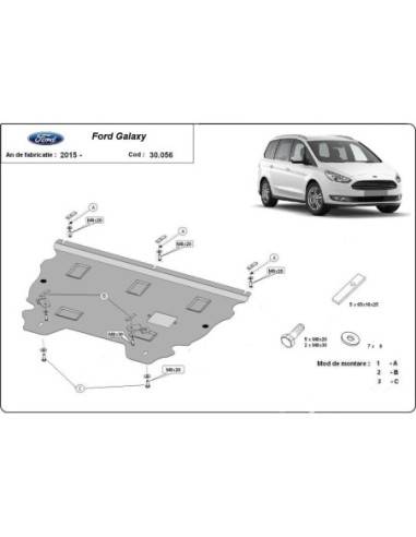 Cubre carter metalico Ford Galaxy 3 "30.056" (Desde 2015 hasta 2022)
