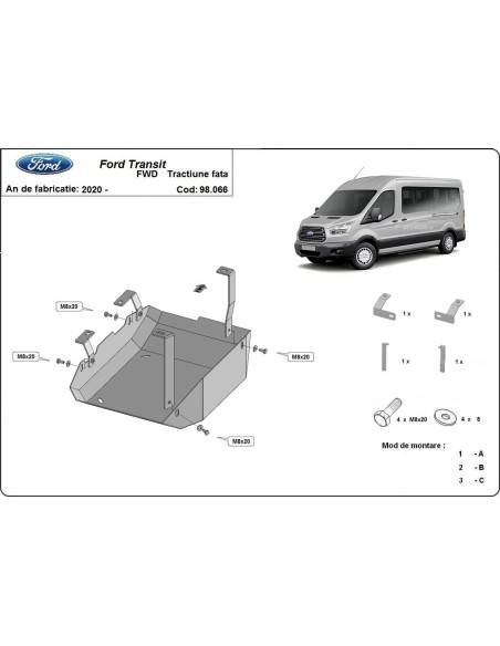 Protección del depósito de AdBlue Ford Transit "98.066" (Desde 2020 hasta 2022)