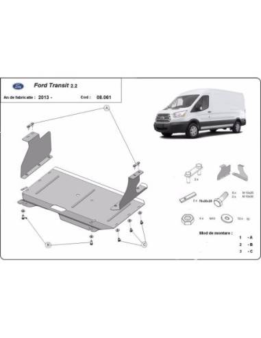 Cubre carter metalico Ford Transit...