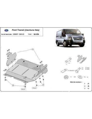 Cubre carter metalico Ford Transit - FWD "08.059" (Desde 2007 hasta 2013)