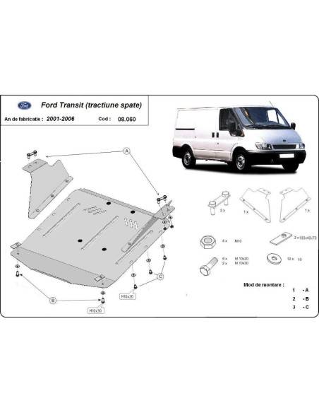 Cubre carter metalico Ford Transit - RWD "08.060" (Desde 2001 hasta 2006)