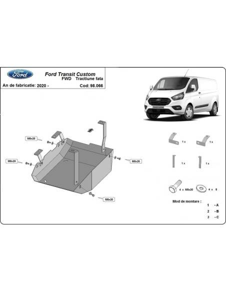Protección del depósito de AdBlue Ford Transit Custom "98.066" (Desde 2020 hasta 2022)