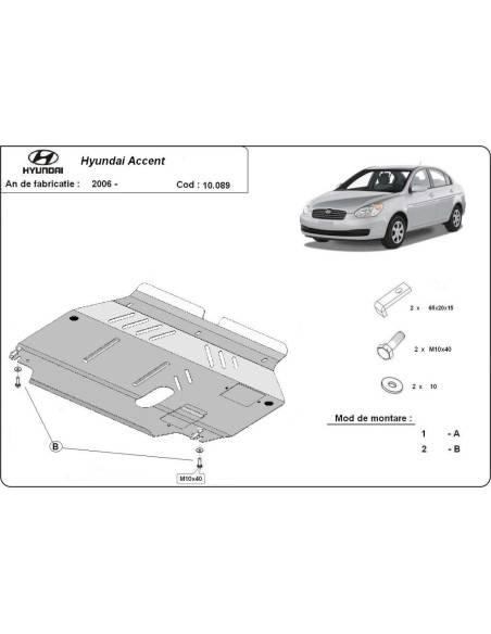 Cubre carter metalico Hyundai Accent "10.089" (Desde 2005 hasta 2010)