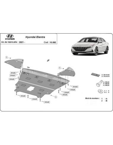 Cubre carter metalico Hyundai Elantra "10.092" (Desde 2021 hasta 2022)