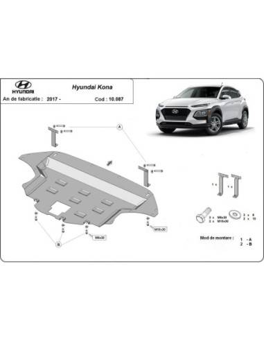 Cubre carter metalico Hyundai Kona...