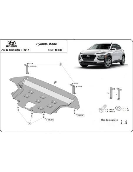 Cubre carter metalico Hyundai Kona "10.087" (Desde 2017 hasta 2020)