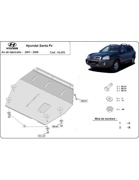 Cubre carter metalico Hyundai Santa Fe "10.070" (Desde 2001 hasta 2006)