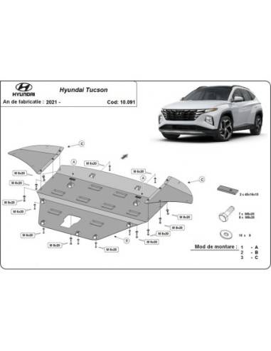 Cubre carter metalico Hyundai Tucson "10.091" (Desde 2021 hasta 2022)
