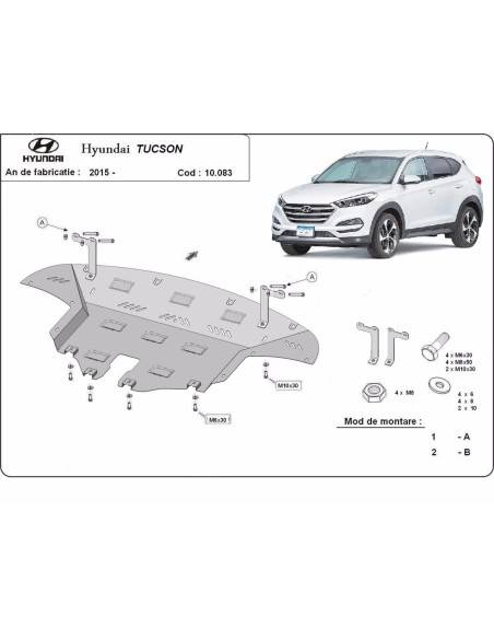 Cubre carter metalico Hyundai Tucson "10.083" (Desde 2015 hasta 2020)