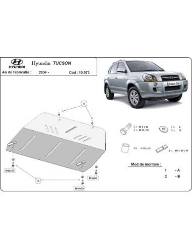 Cubre carter metalico Hyundai Tucson "10.073" (Desde 2004 hasta 2015)