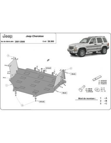 Cubre carter metalico Jeep Cherokee -...