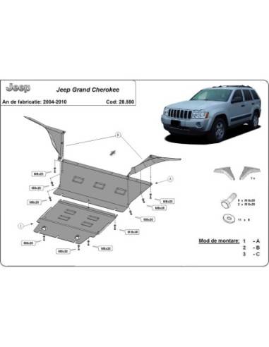 Cubre carter metalico Jeep Grand...