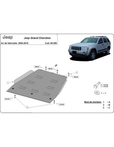 Protección del caja de cambios Jeep Grand Cherokee "00.550" (Desde 2004 hasta 2010)