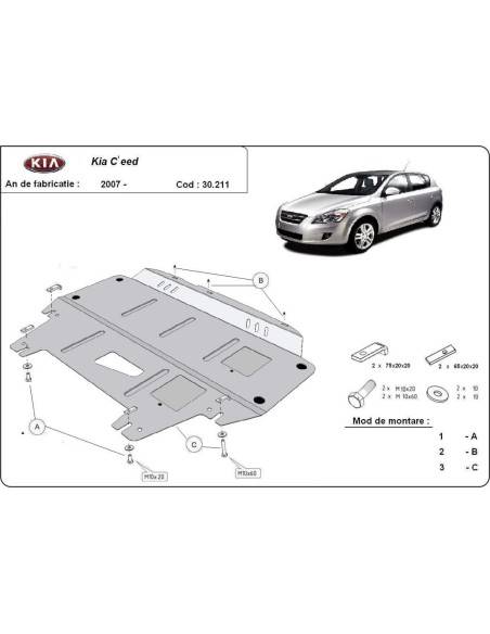 Cubre carter metalico Kia Ceed "30.211" (Desde 2007 hasta 2011)
