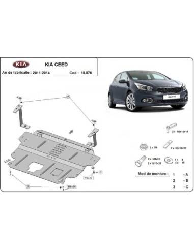 Cubre carter metalico Kia Ceed...